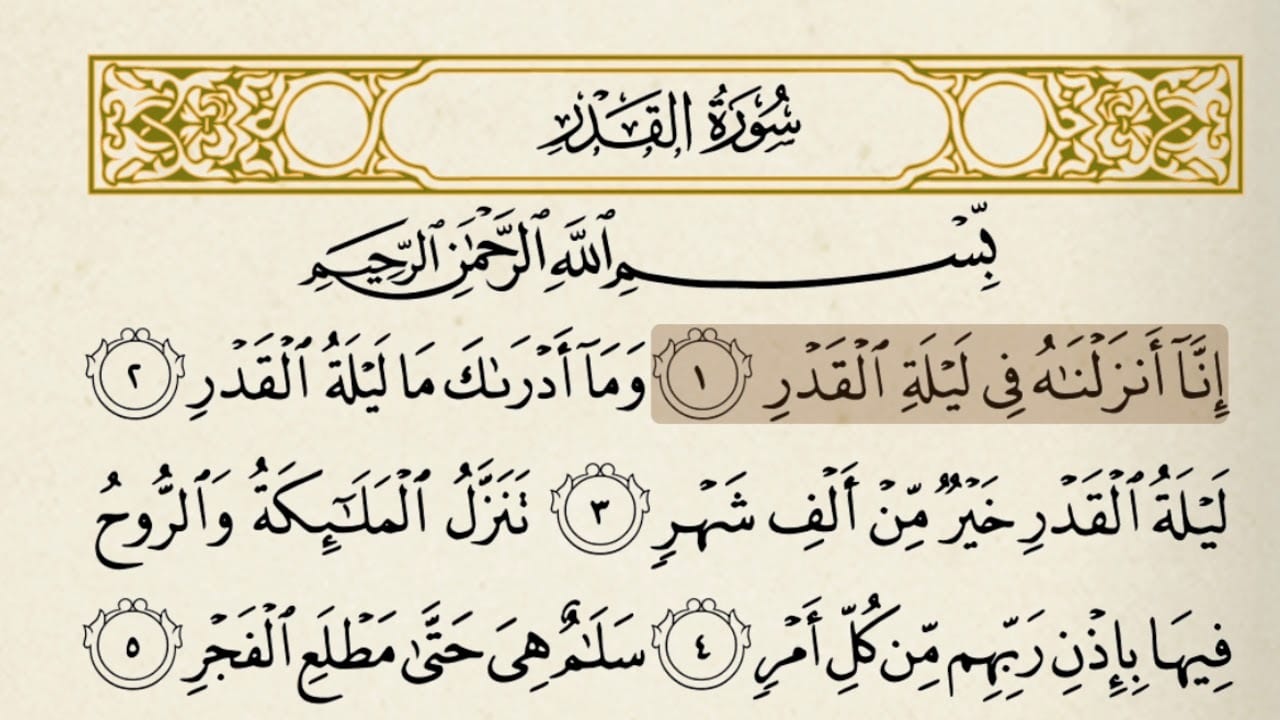 شرح سورة القدر سوره ليله القدر سور ليلة القدر القدر سورة